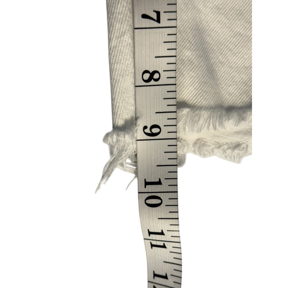 Madewell Essex Long Baggy Shorts White Distressed Raw Hem NZ135 Womens 14 32 NEW - Picture 8 of 8